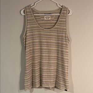 Prana Beige and Black Striped Tank Top